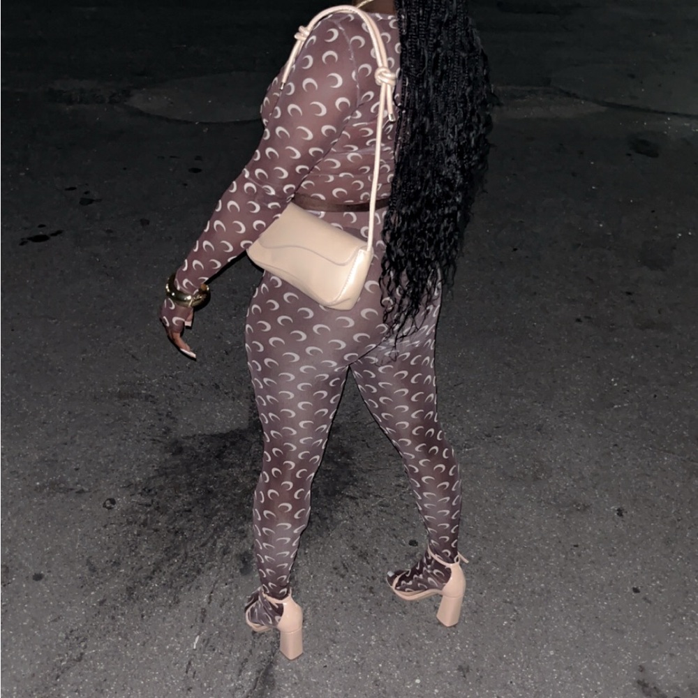 Marni Brown Crescent Pattern Jumpsuit